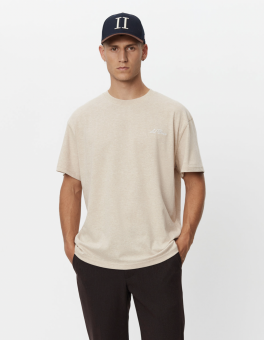 Crew T-Shirt Sand Melange/White